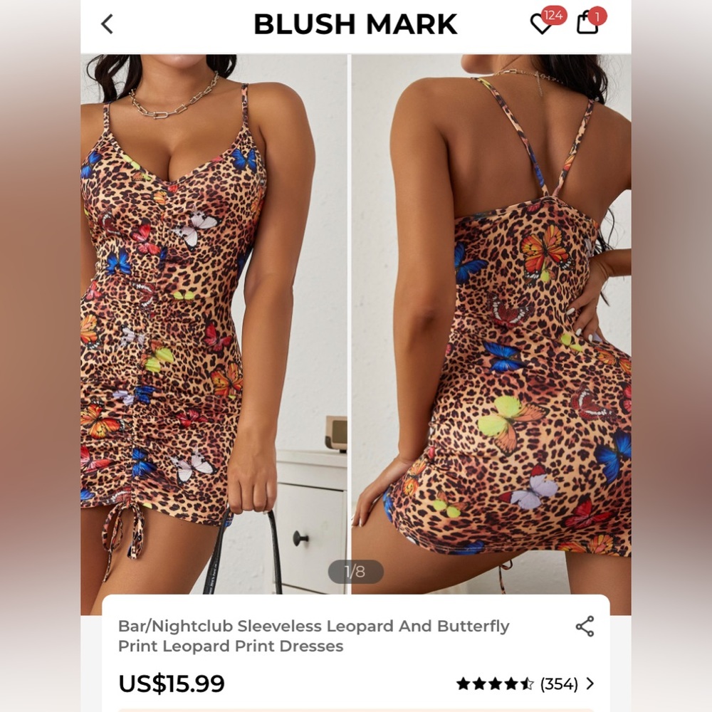Cheetah print butterfly dress